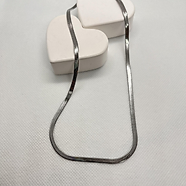 İtalyan ezme çelik kolye silver (40-45cm)