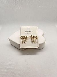 Minimal taşlı sallantılı kelebekli küpe