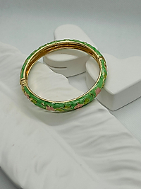 Mineli Zirkon Taşlı Yeşil-Pembe Kelepçe