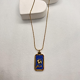 Gold tarot kartı çelik kolye