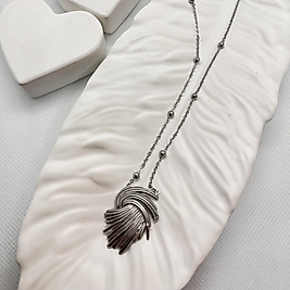 Topcuk zincirli tasarım çelik kolye