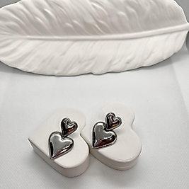 2 li kalp çelik küpe