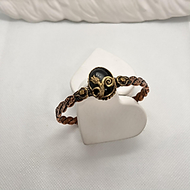 bakır lale figürlü doğal taşlı kadın bileklik