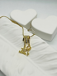 I LOVE MAMA YAZILI ALTIN RENK ÇELİK KOLYE (40-45cm)