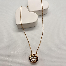 Özel seri içi inci ve taşlı kolye