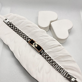 erkek rose gold ay yıldız çelik bileklik