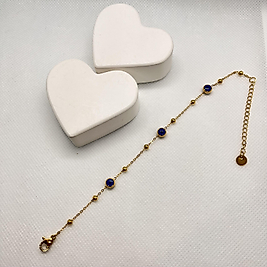 Minimal nazar boncuklu çelik bileklik