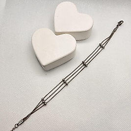 3 lü ve minik topcuklu çelik bileklik