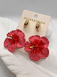 Hibiskus Çiçekli Küpe