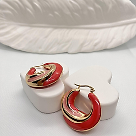 Mineli renkli halka küpe