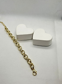 Özel Seri 14k Altın Kaplama Halkalı Çelik Bileklik