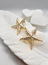 Deniz Yıldızı Beyaz Küpe