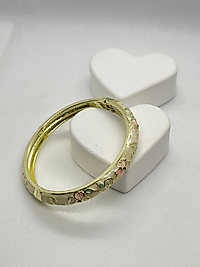 Mineli Zirkon Taşlı Beyaz-Pembe Kelepçe