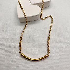 Topcuklu tasarım çelik kolye (60 cm)