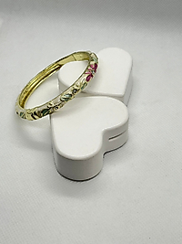 Mineli Zirkon Taşlı Beyaz-Koyu Pembe Kelepçe