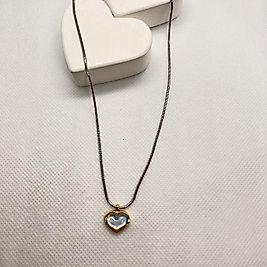 Renkli kalpli çelik kolye