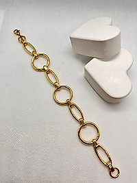 Büyük Zincir Halkalı Xuping Altın Renk Bileklik