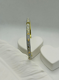 Mineli Zirkon Taşlı Gri Kelepçe