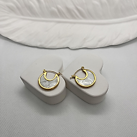 Sedefli çelik küpe