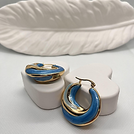 Mineli renkli halka küpe