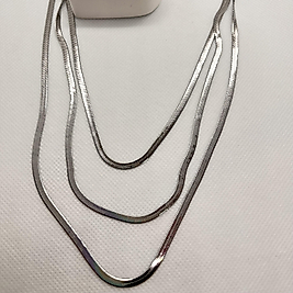 3 boyutlu silver 3 lü italyan ezme çelik kolye