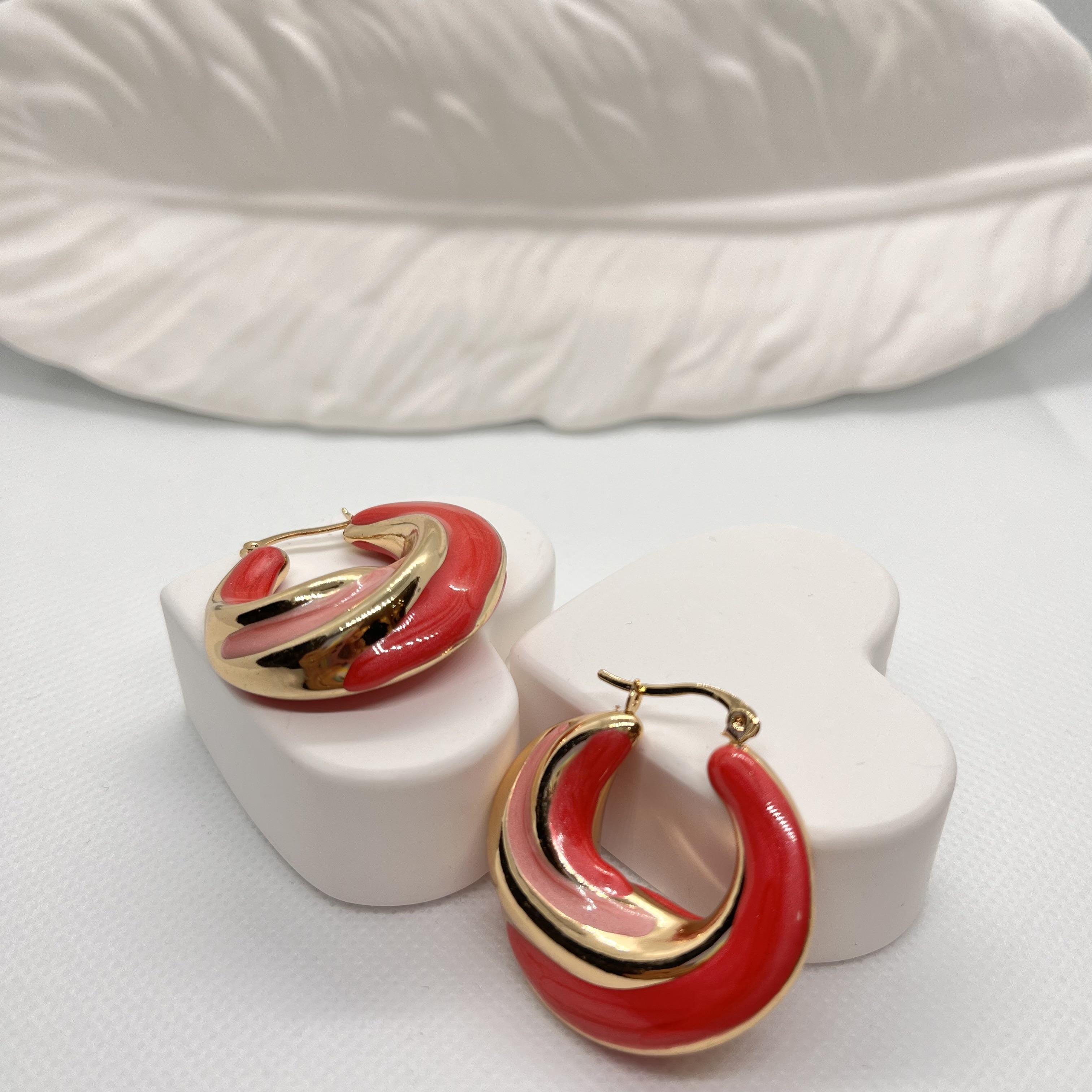 Mineli renkli halka küpe