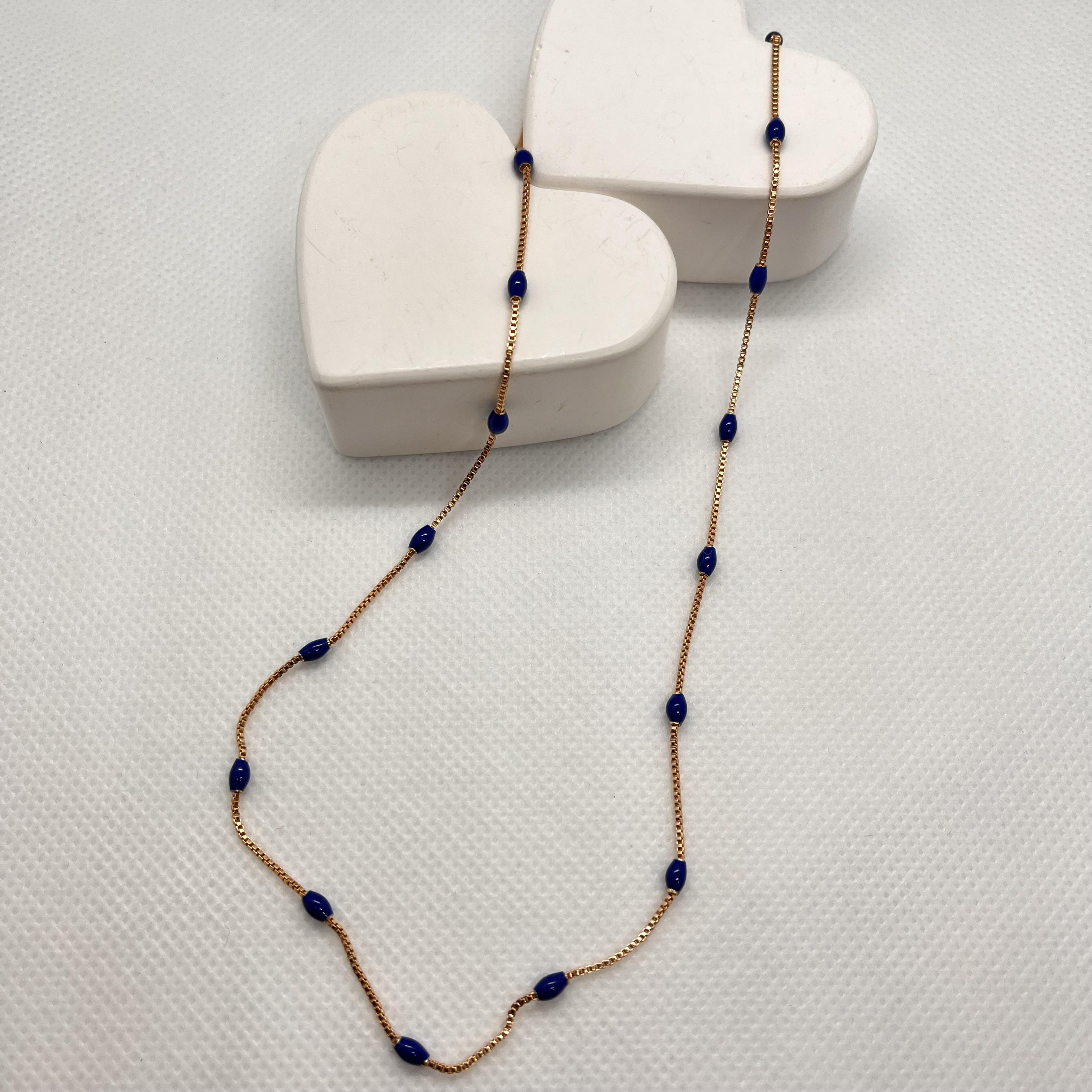 Özel seri mavi topcuklu kolye