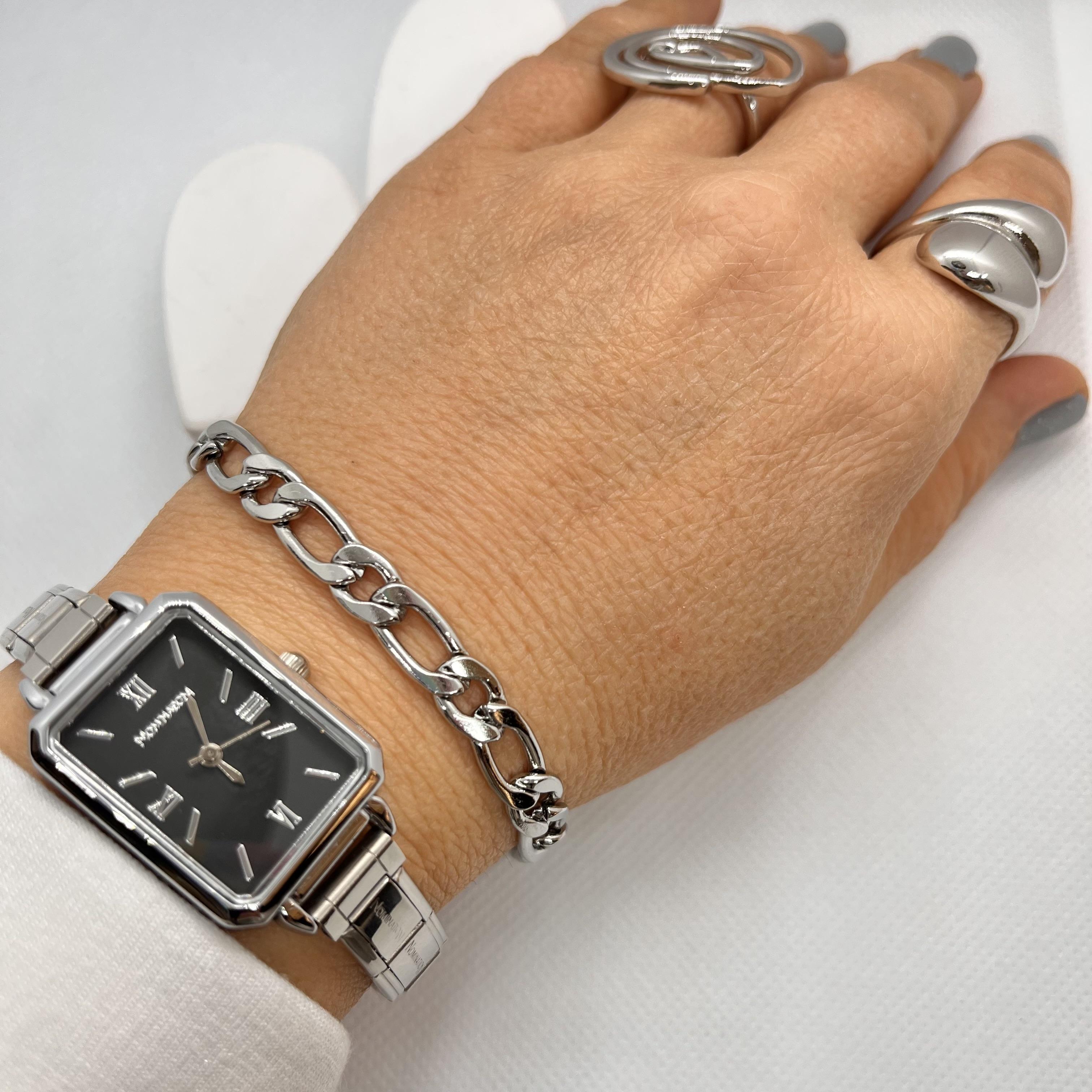 Birbirine geçme halka  çelik bileklik