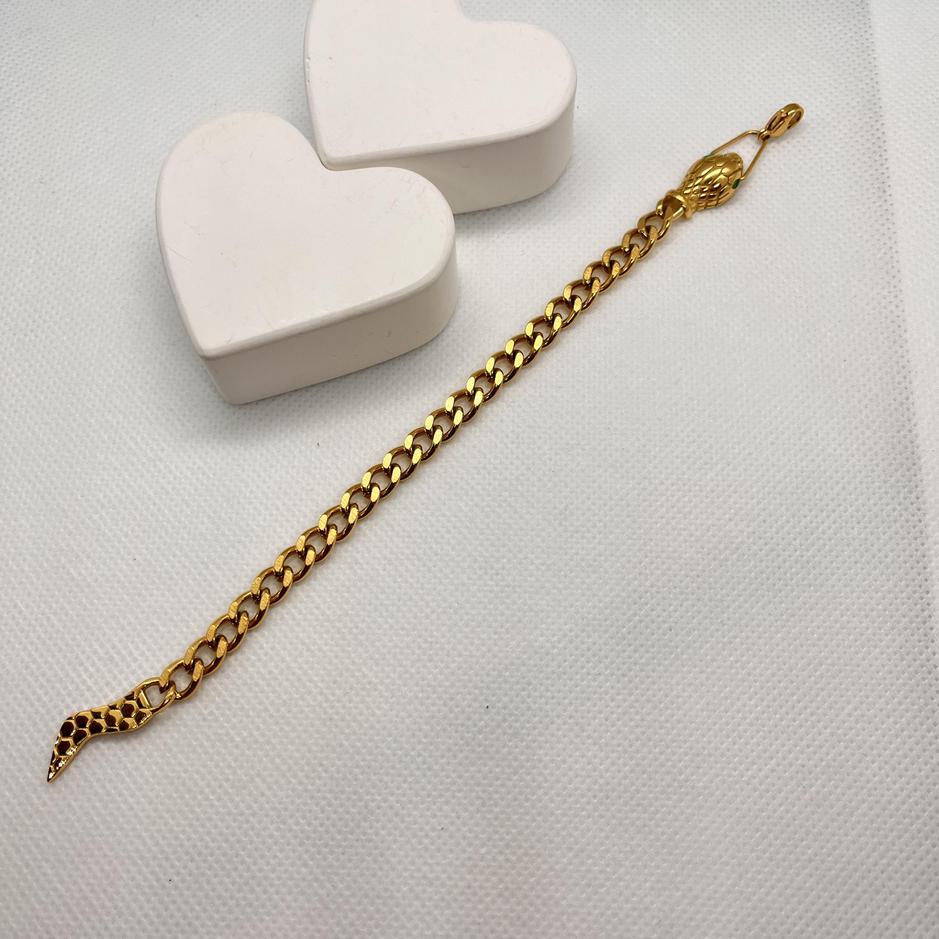 Yılan kafası ve kuyruk detaylı küçük bilekliler için bileklik