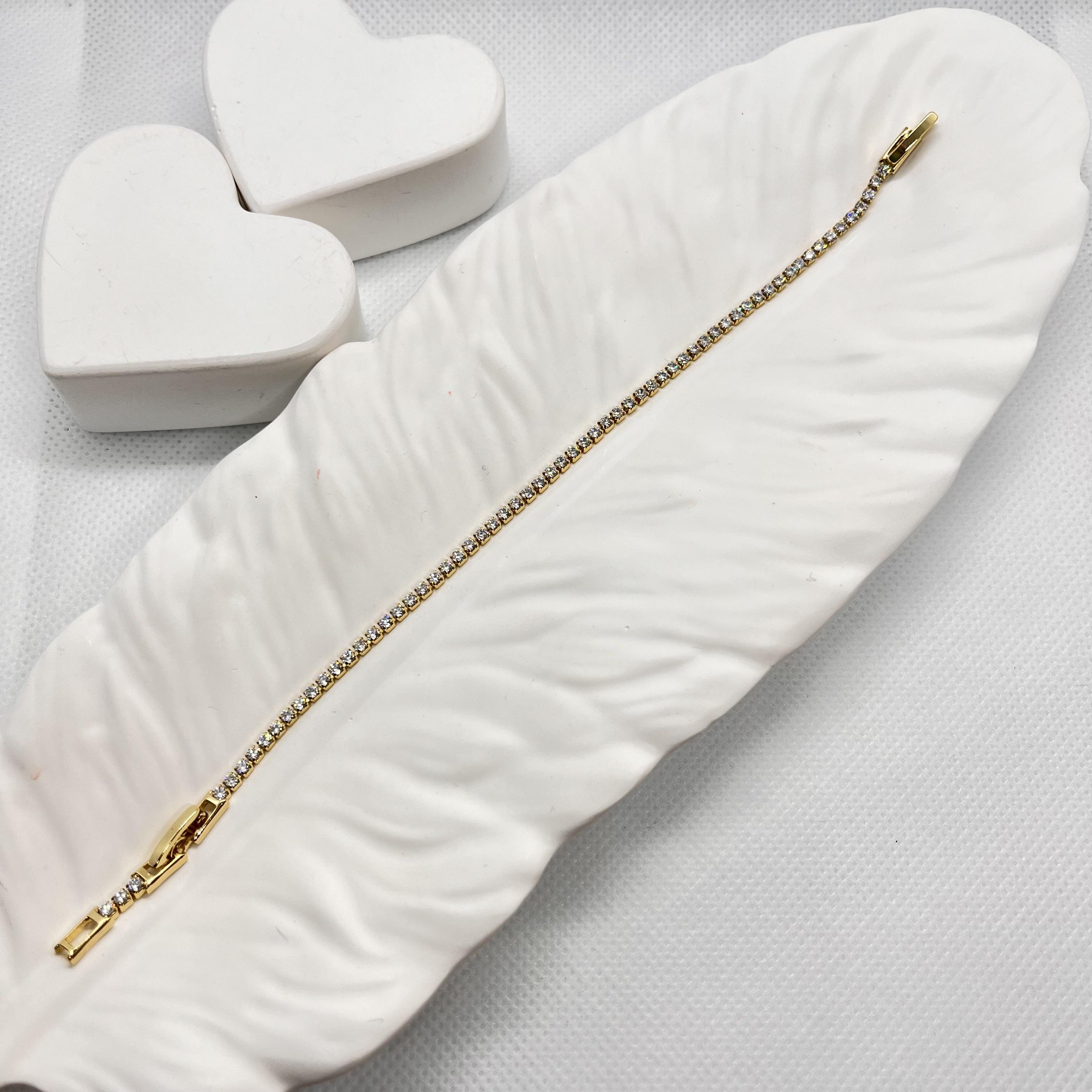 Özel seri 14 k altın rengi 2mm su yolu bileklik