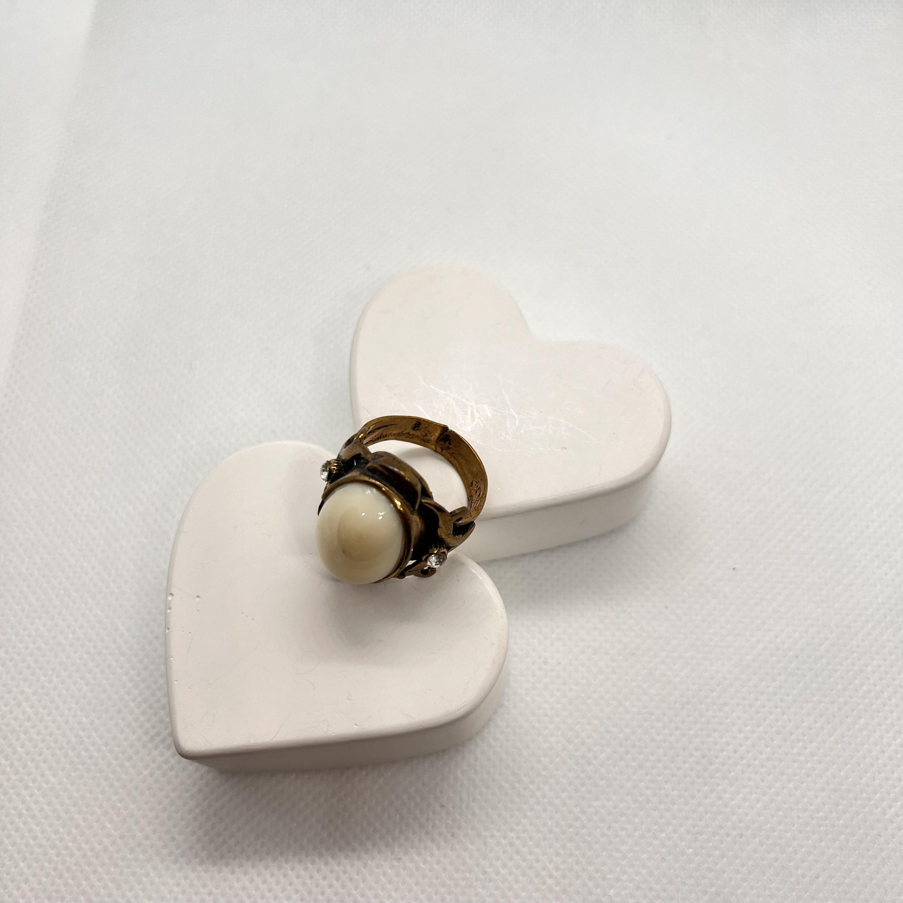 Bronz sedef taşlı yüzük