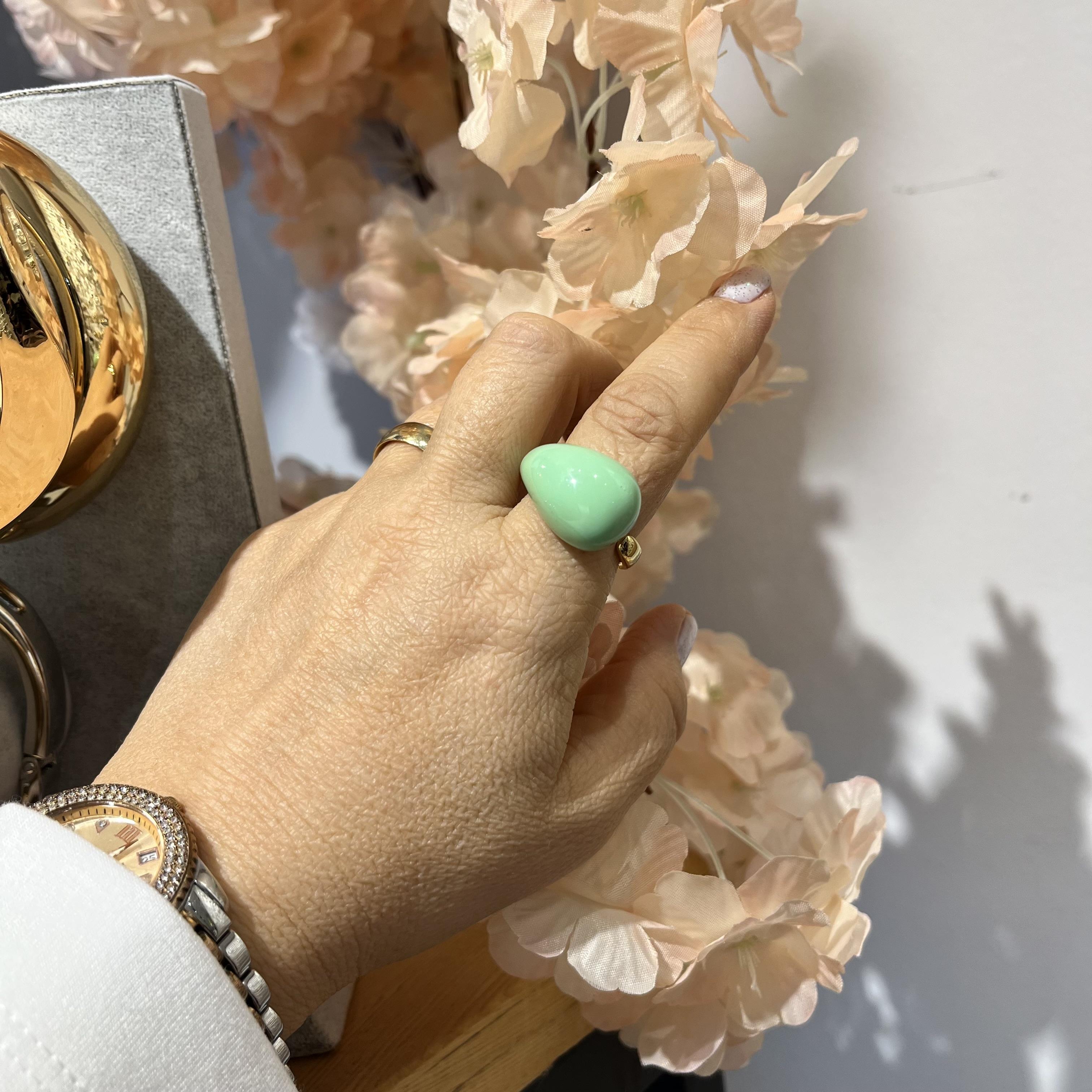 Damla medel mineli yüzük