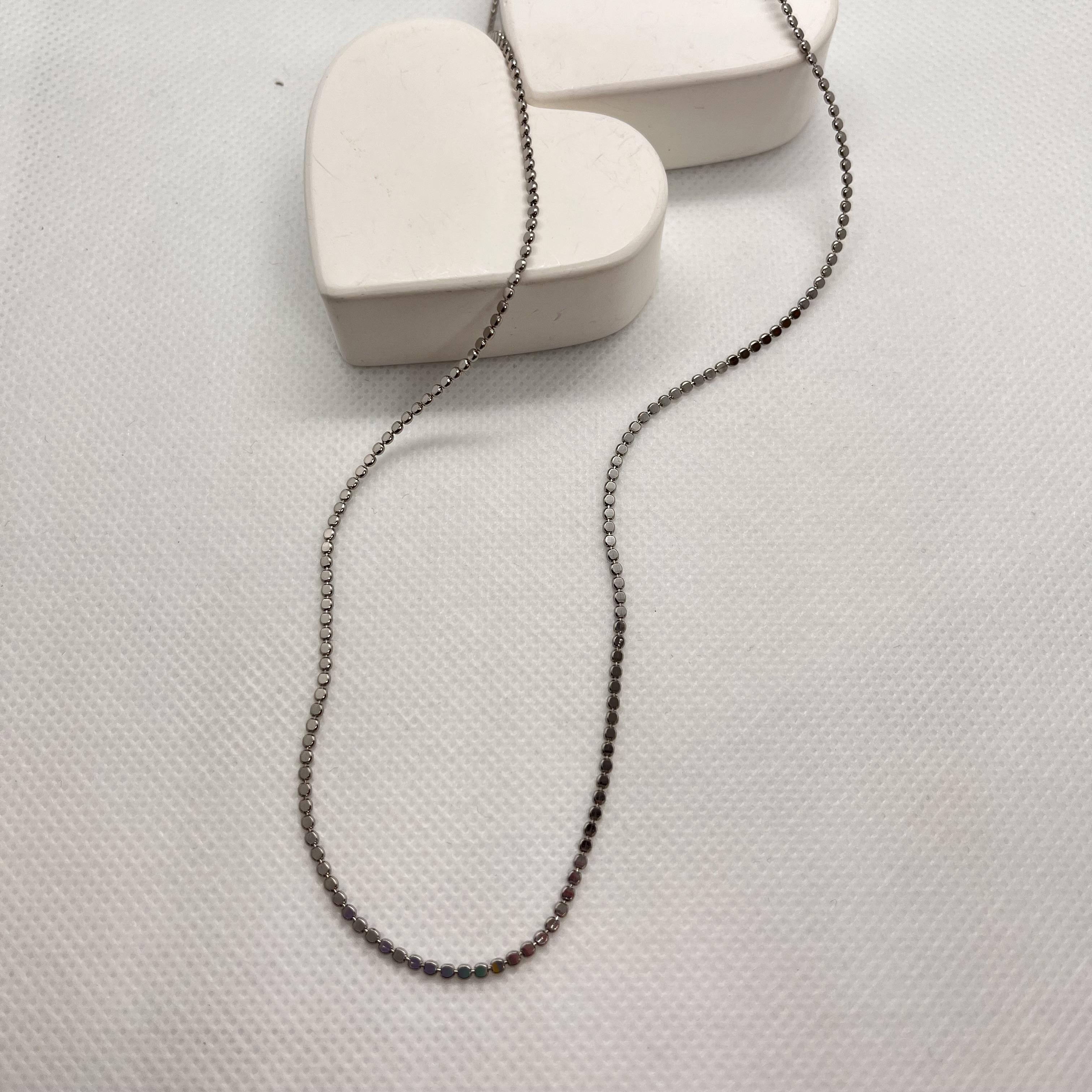 Özel seri minimal ezme kolye(ince)silver