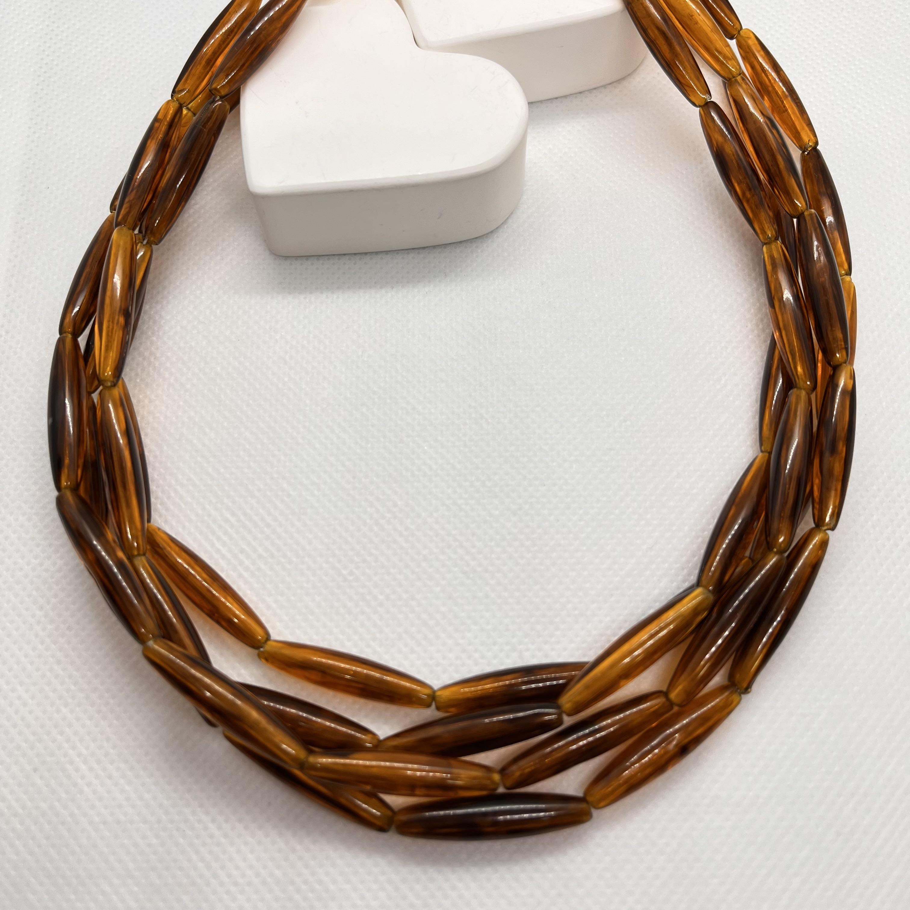 3 lü kehribar kolye