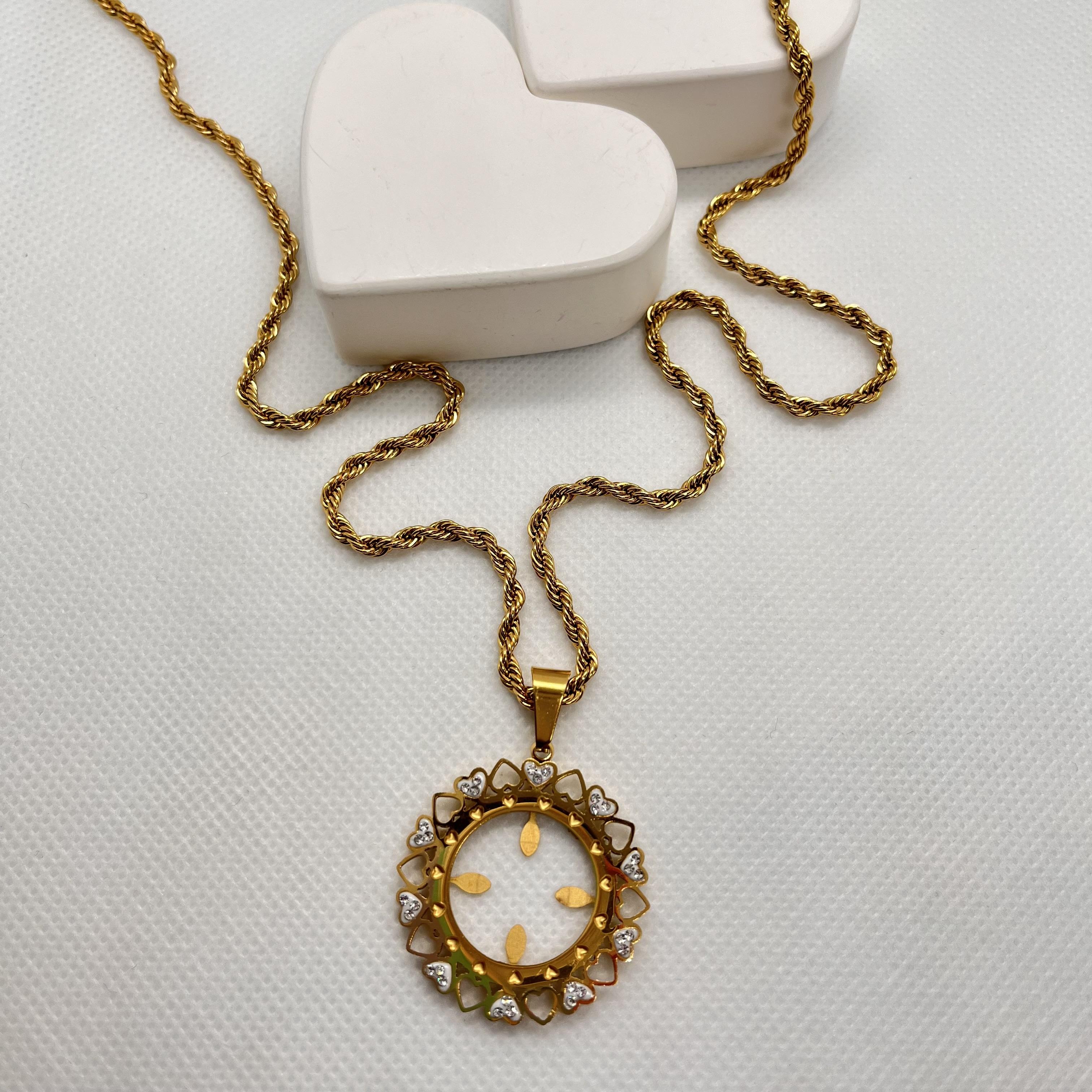 Çelik çeyrek koymalı çerçeveli kolye (60-65 cm)