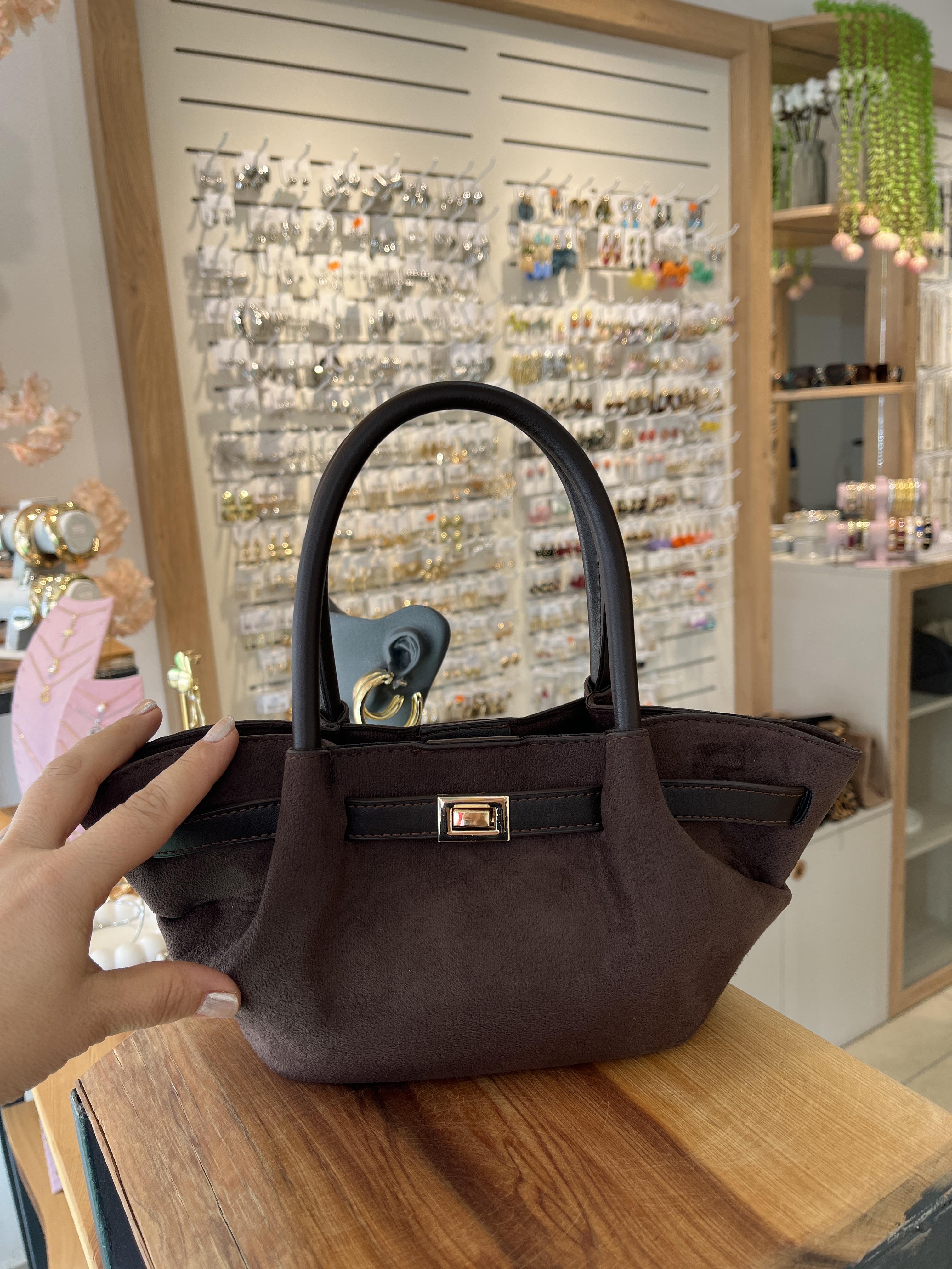 Acı kahve süet minik çanta