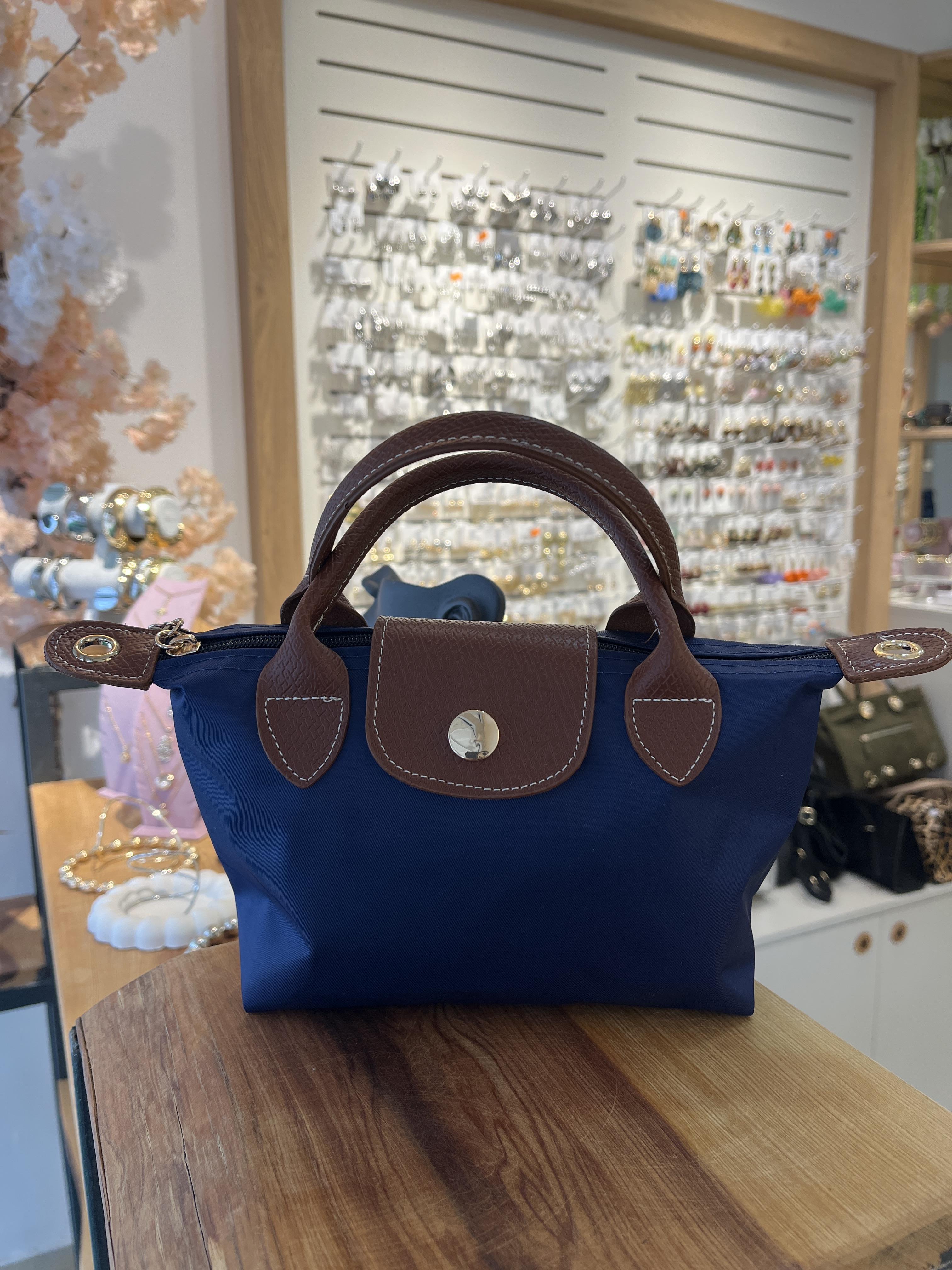 Lacivert minik kumaş çanta