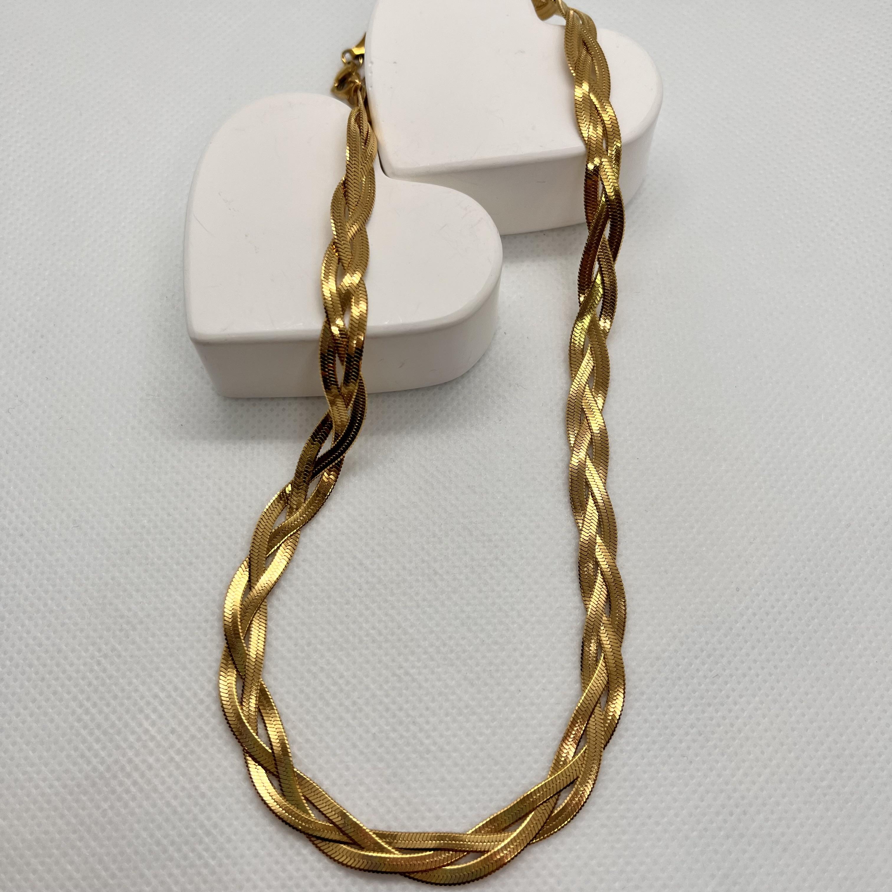 3 lü italyan ezme örgü model çelik kolye