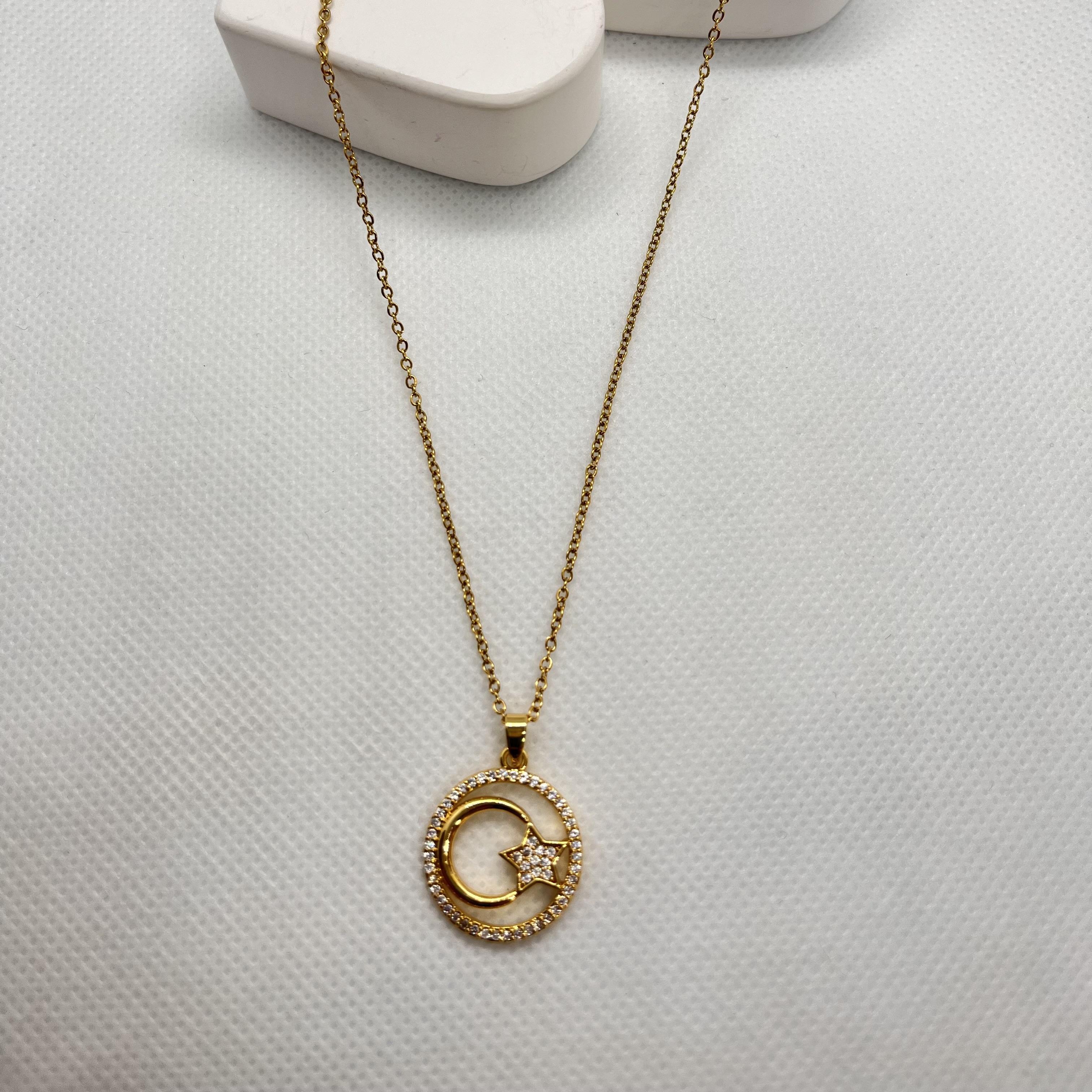 Ay yıldız çelik kolye