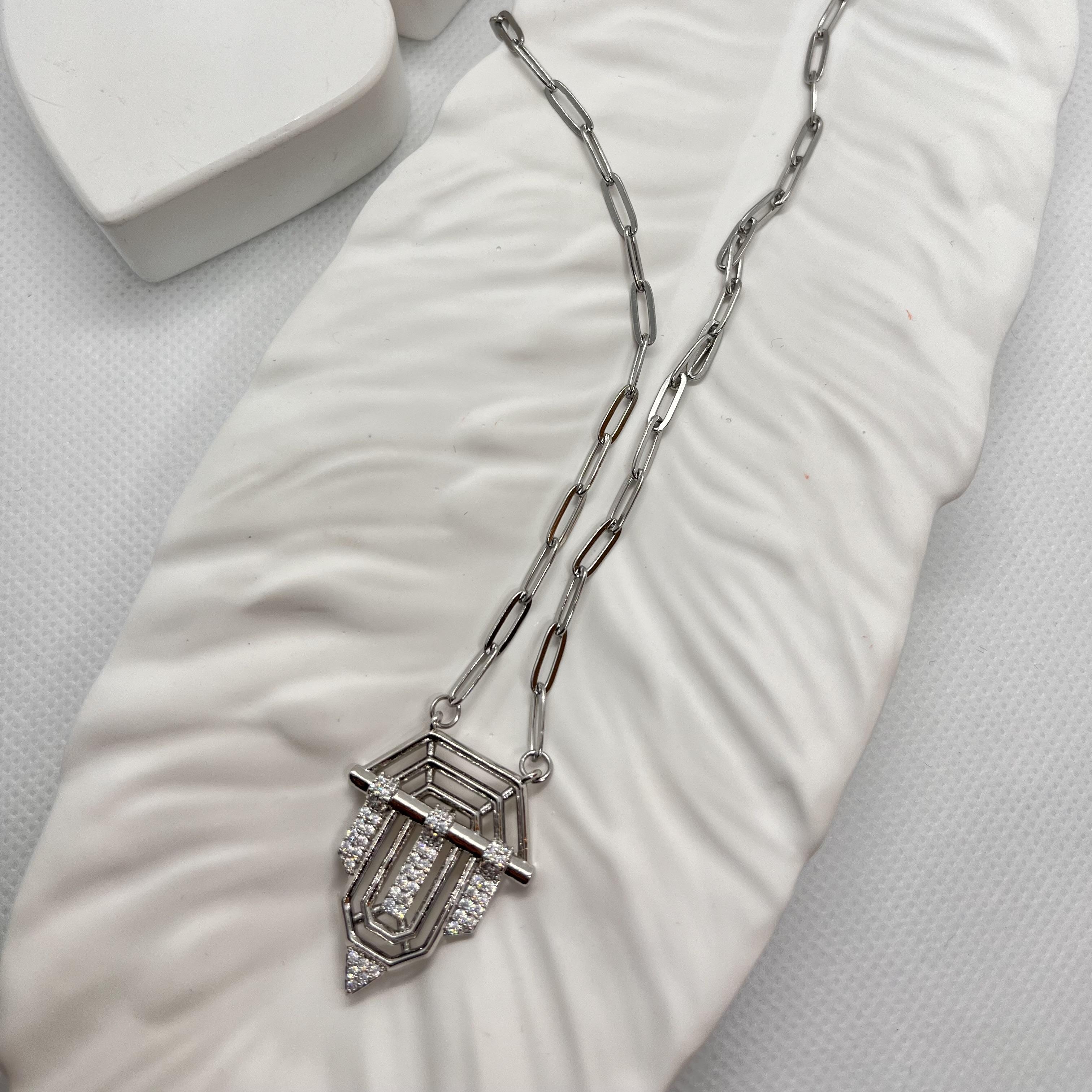 Silver renk çelik serenay kolye