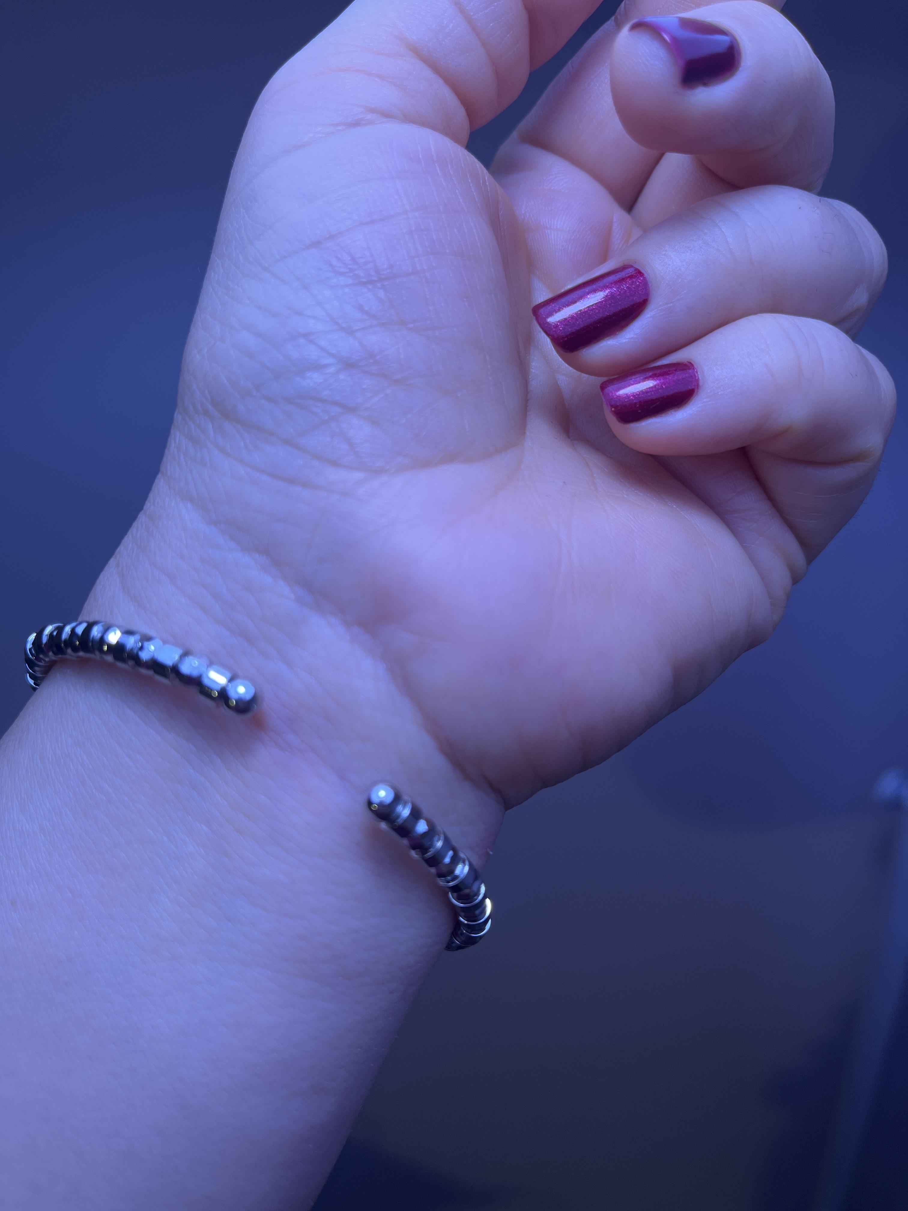 Rodyum kaplama Topçuklu bilezik