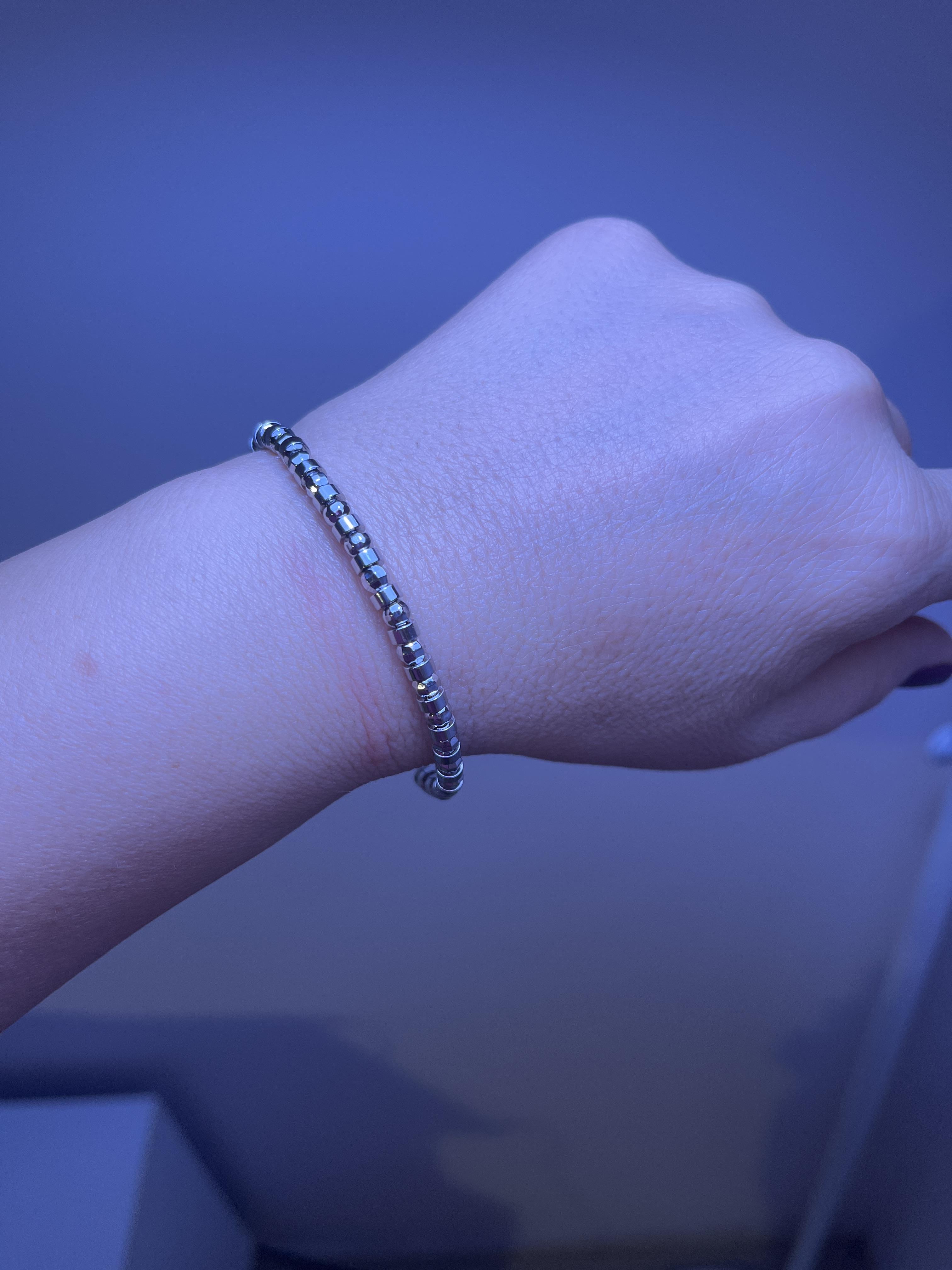 Rodyum kaplama Topçuklu bilezik