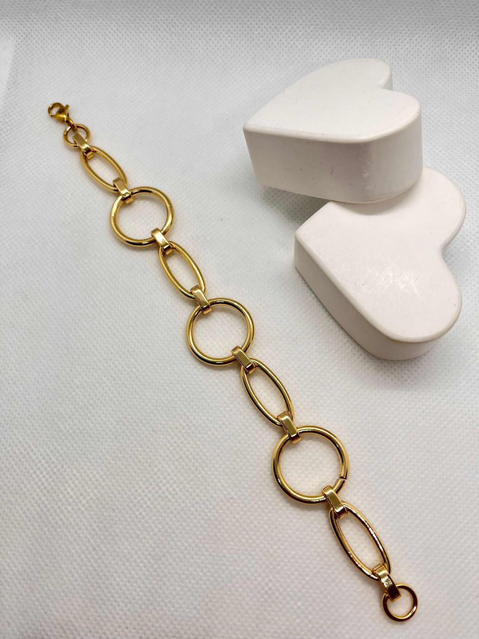 Büyük Zincir Halkalı Xuping Altın Renk Bileklik