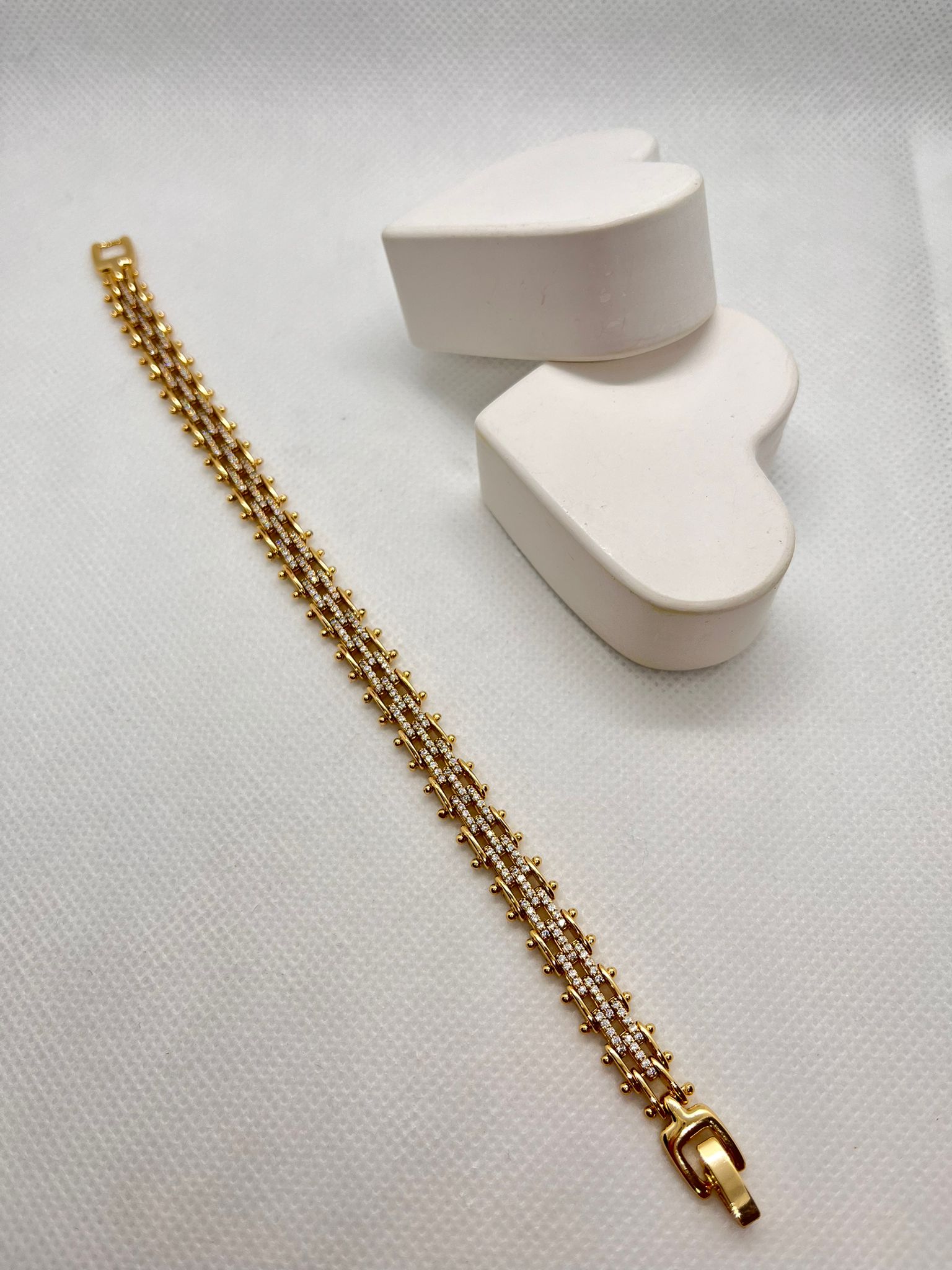 Zirkon Taşlı Zincir Xuping Altın Renk Bileklik