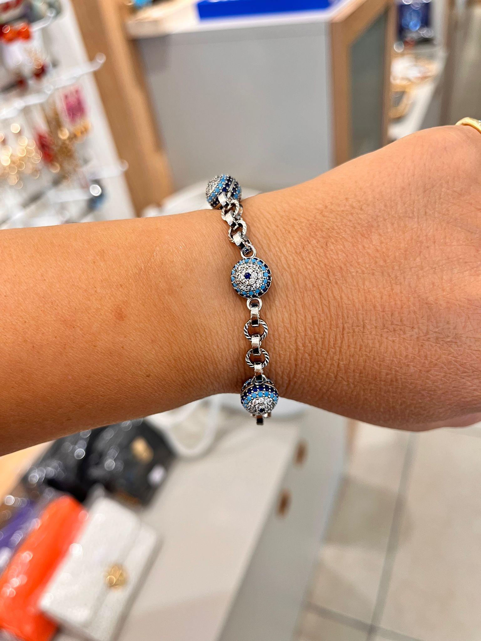 Nazar Boncuklu Xuping Gümüş Renk Bileklik