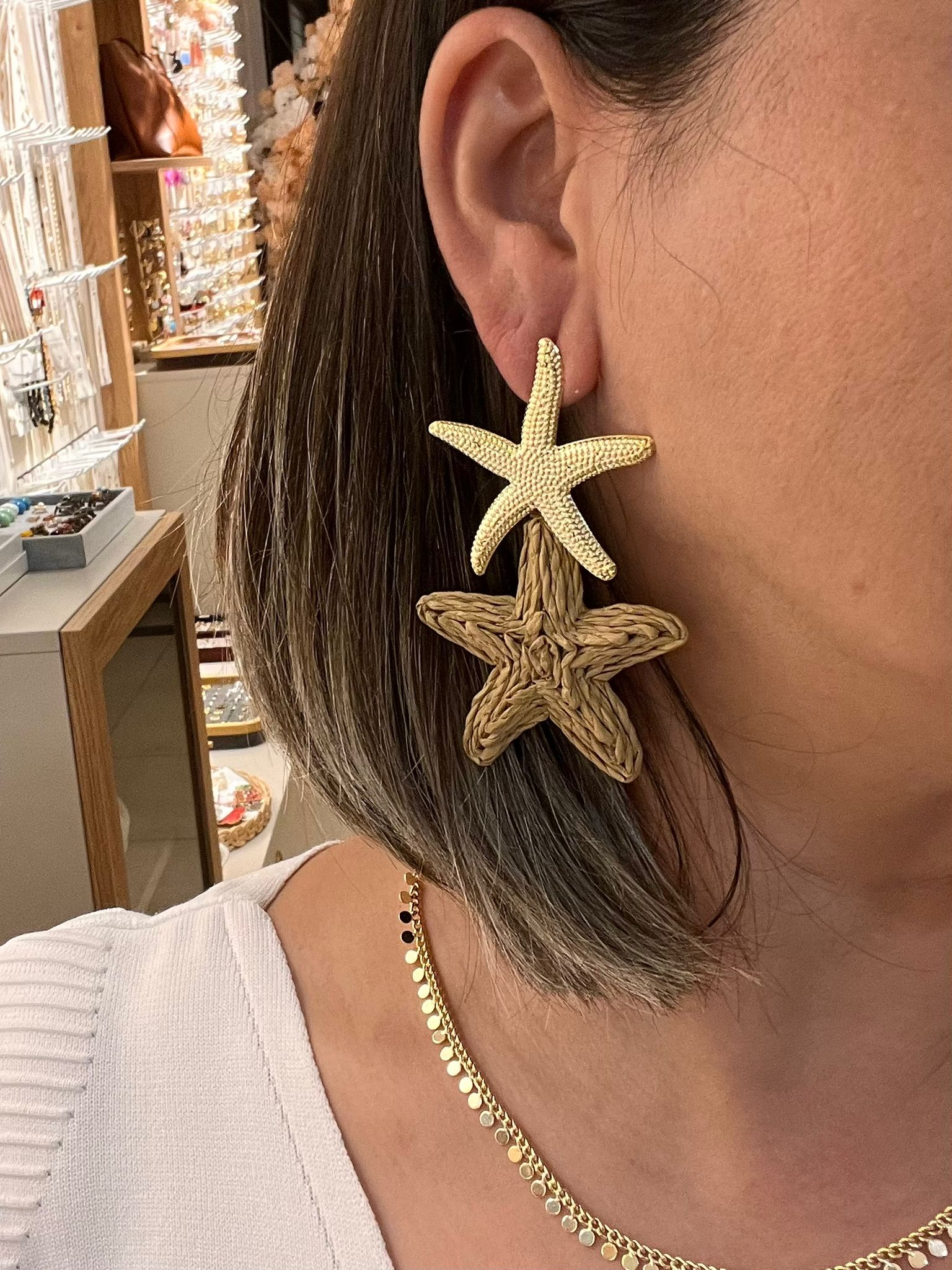 2li Deniz Yıldızlı Hasır Küpe